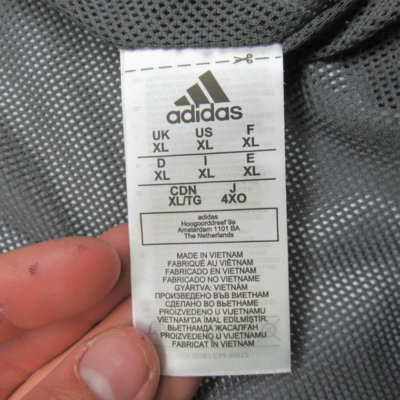 Adidas LMU Lions Rain Jacket Mens XL Gray Hooded Full Zip Wind Light Pack Vented - Picture 9 of 15